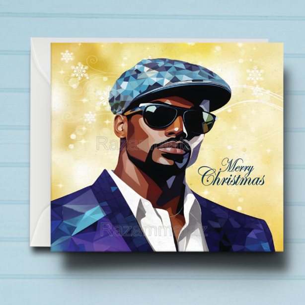 Black Man P Christmas Card